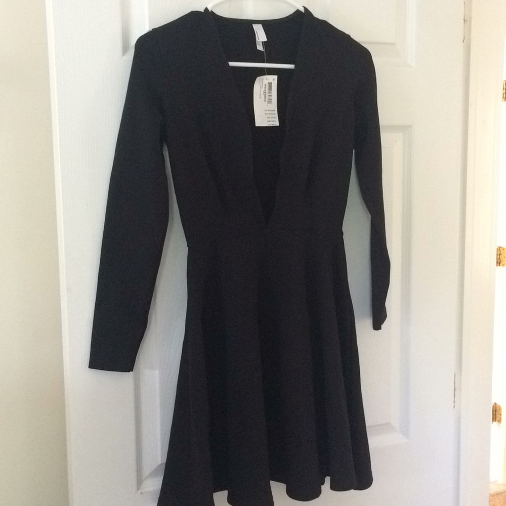 American Apparel black skater dress, size M